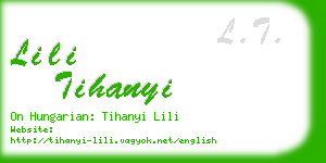 lili tihanyi business card